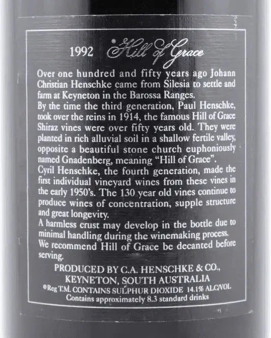 1992 Henschke Hill of Grace Shiraz 750ml - Image 3