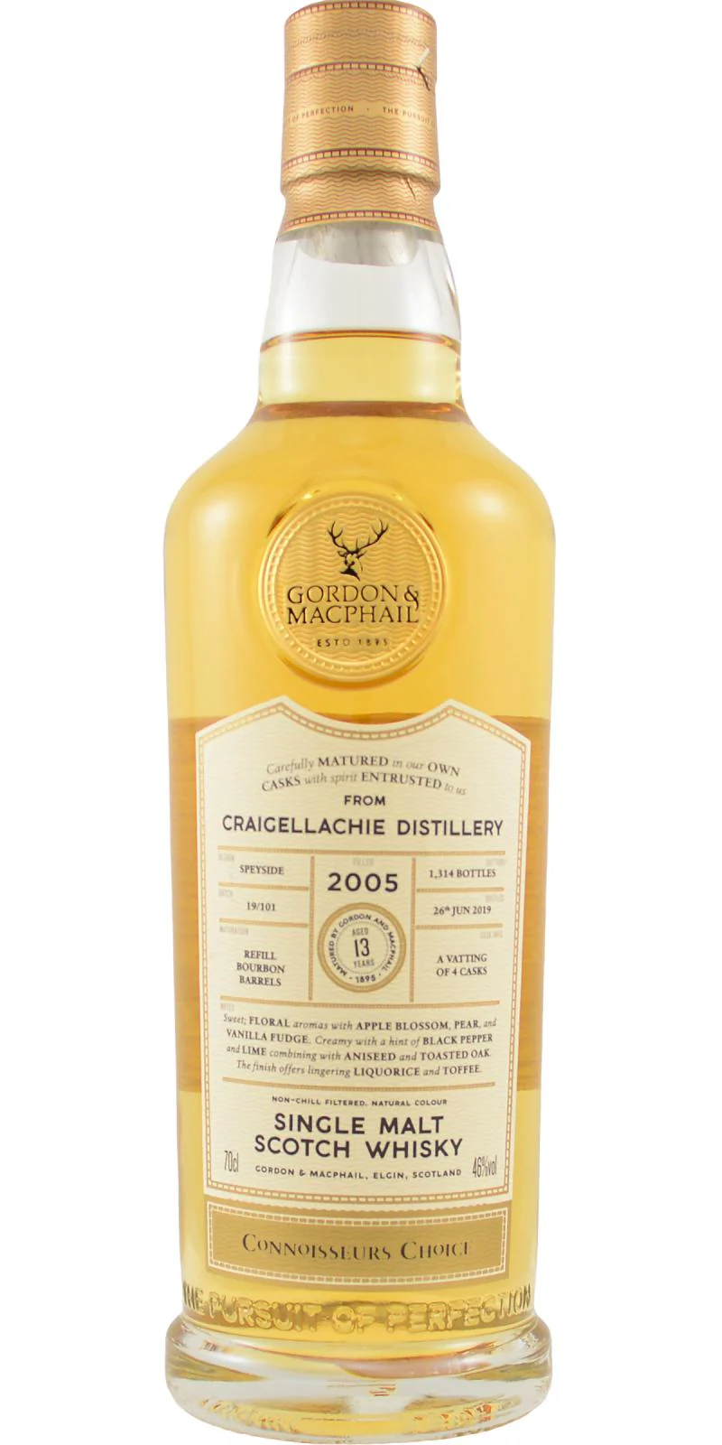 2005 Gordon & Macphail Connoisseurs Choice Craigellachie 13 Year Old Single Malt Scotch Whisky