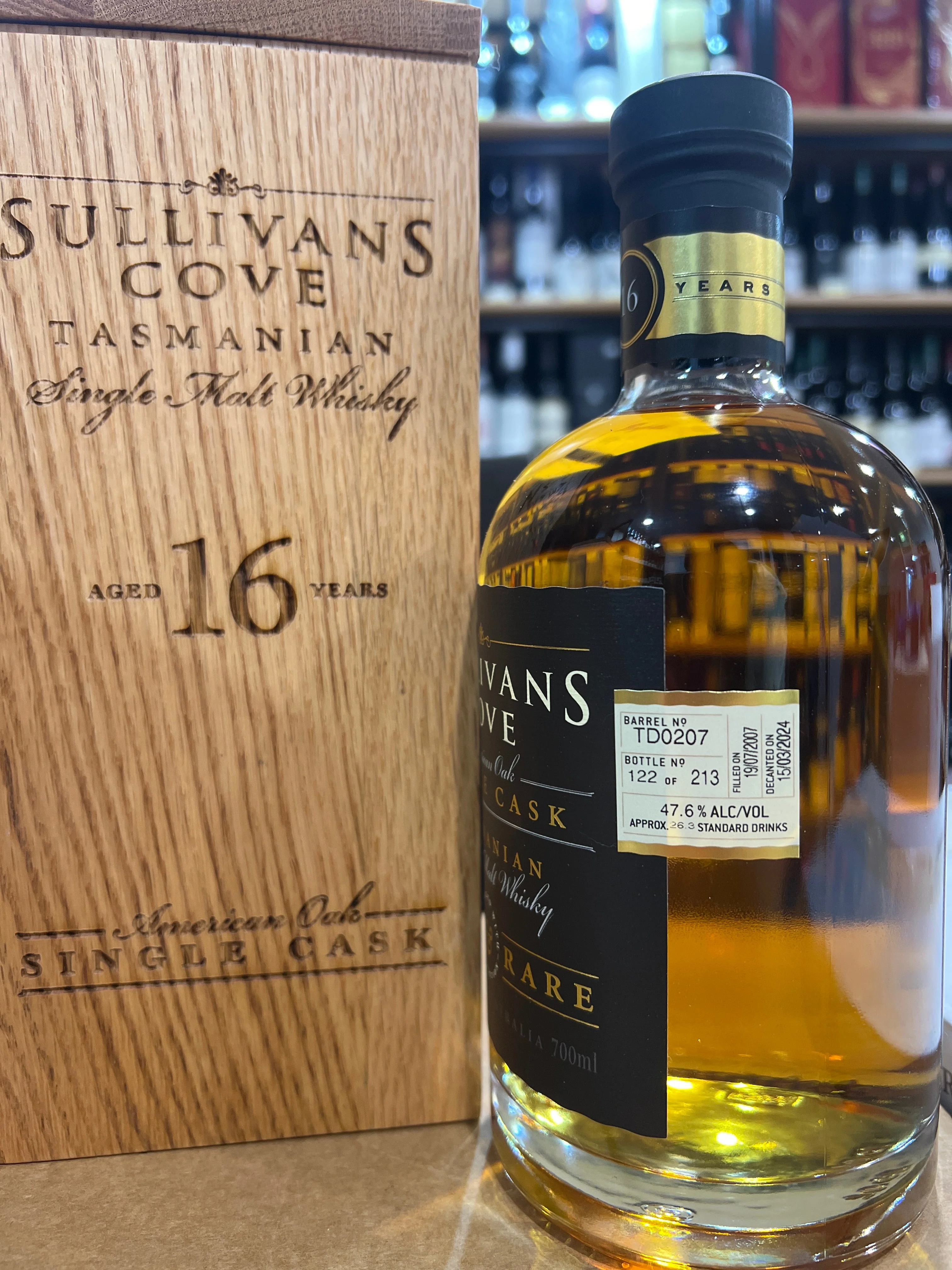 Sullivans Cove 16 YO American Oak Single Cask Old & Rare TD0207 700ml Original Wood Box - Image 3